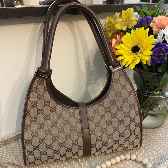 GUCCI Vintage Jackie Bardot Cloth & Leather Trimmed Bag - Picture 14 of 16